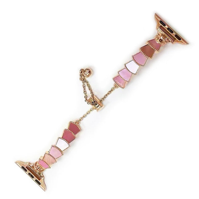 Metal Shell Watch Band For Apple Watch Ultra 49mm&Watch Ultra 2 49mm / Series 9&8&7 45mm / SE 3&SE 2&6&SE&5&4 44mm / 3&2&1 42mm(Rose Gold Pink)-garmade.com