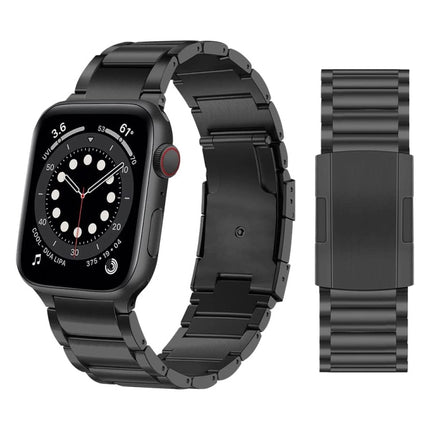 Titanium Alloy Watch Band For Apple Watch Series 9&8&7 41mm / SE 3&SE 2&6&SE&5&4 40mm / 3&2&1 38mm(Black)-garmade.com