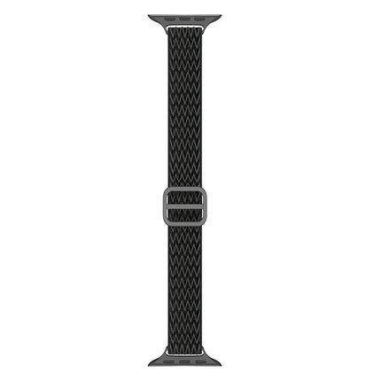 Wave Small Waist Nylon Watch Band For Apple Watch Ultra 49mm&Watch Ultra 2 49mm / Series 9&8&7 45mm / SE 3&SE 2&6&SE&5&4 44mm / 3&2&1 42mm(Black)-garmade.com