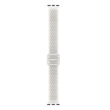 Wave Small Waist Nylon Watch Band For Apple Watch Series 9&8&7 41mm / SE 3&SE 2&6&SE&5&4 40mm / 3&2&1 38mm(White)-garmade.com