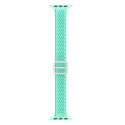 Wave Small Waist Nylon Watch Band For Apple Watch Series 9&8&7 41mm / SE 3&SE 2&6&SE&5&4 40mm / 3&2&1 38mm(Green)-garmade.com