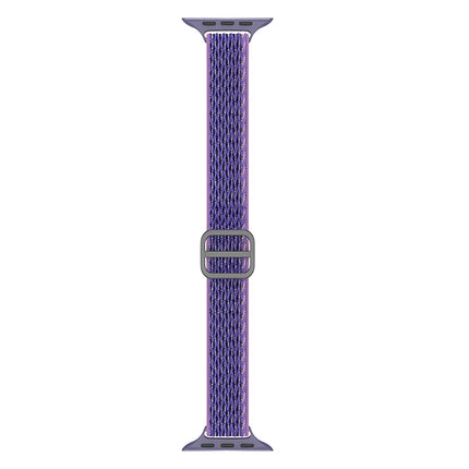 Wave Small Waist Nylon Watch Band For Apple Watch Series 9&8&7 41mm / SE 3&SE 2&6&SE&5&4 40mm / 3&2&1 38mm(Midnight Blue)-garmade.com