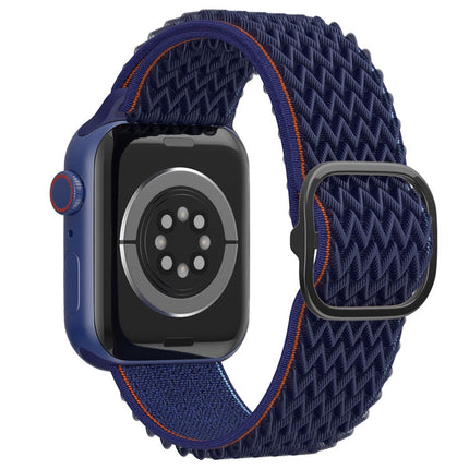 Wave Nylon Watch Band For Apple Watch Ultra 49mm&Watch Ultra 2 49mm / Series 9&8&7 45mm / SE 3&SE 2&6&SE&5&4 44mm / 3&2&1 42mm(Navy Blue)-garmade.com