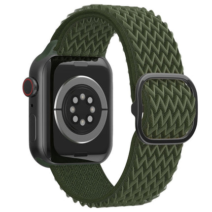 Wave Nylon Watch Band For Apple Watch Ultra 49mm&Watch Ultra 2 49mm / Series 9&8&7 45mm / SE 3&SE 2&6&SE&5&4 44mm / 3&2&1 42mm(Army Green)-garmade.com