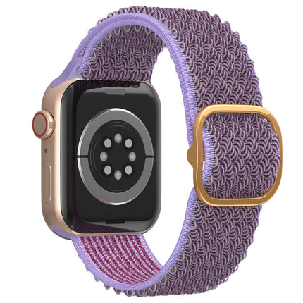Wave Nylon Watch Band For Apple Watch Ultra 49mm&Watch Ultra 2 49mm / Series 9&8&7 45mm / SE 3&SE 2&6&SE&5&4 44mm / 3&2&1 42mm(Purple)-garmade.com