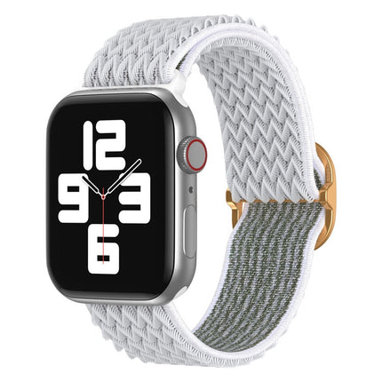Wave Nylon Watch Band For Apple Watch Ultra 49mm&Watch Ultra 2 49mm / Series 9&8&7 45mm / SE 3&SE 2&6&SE&5&4 44mm / 3&2&1 42mm(Sea Shell)-garmade.com