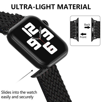 Wave Nylon Watch Band For Apple Watch Ultra 49mm&Watch Ultra 2 49mm / Series 9&8&7 45mm / SE 3&SE 2&6&SE&5&4 44mm / 3&2&1 42mm(Sea Shell)-garmade.com