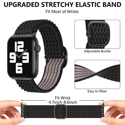Wave Nylon Watch Band For Apple Watch Ultra 49mm&Watch Ultra 2 49mm / Series 9&8&7 45mm / SE 3&SE 2&6&SE&5&4 44mm / 3&2&1 42mm(Pink)-garmade.com