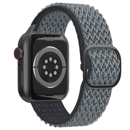 Wave Nylon Watch Band For Apple Watch Series 9&8&7 41mm / SE 3&SE 2&6&SE&5&4 40mm / 3&2&1 38mm(Grey)-garmade.com