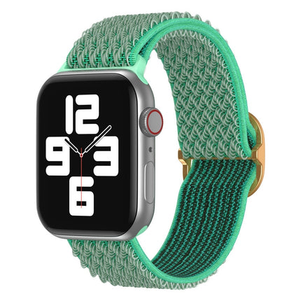 Wave Nylon Watch Band For Apple Watch Series 9&8&7 41mm / SE 3&SE 2&6&SE&5&4 40mm / 3&2&1 38mm(Spearmint Green)-garmade.com