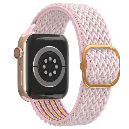 Wave Nylon Watch Band For Apple Watch Series 9&8&7 41mm / SE 3&SE 2&6&SE&5&4 40mm / 3&2&1 38mm(Pink)-garmade.com