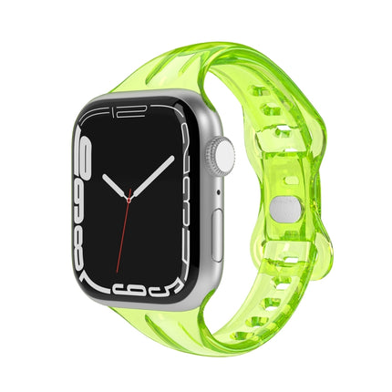 TPU 8-buckle Watch Band For Apple Watch Ultra 49mm&Watch Ultra 2 49mm / Series 9&8&7 45mm / SE 3&SE 2&6&SE&5&4 44mm / 3&2&1 42mm(Fluorescent Yellow)-garmade.com