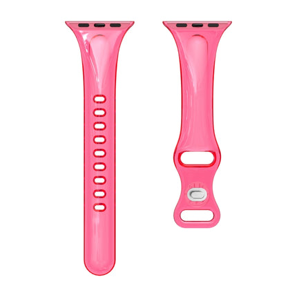 TPU 8-buckle Watch Band For Apple Watch Ultra 49mm&Watch Ultra 2 49mm / Series 9&8&7 45mm / SE 3&SE 2&6&SE&5&4 44mm / 3&2&1 42mm(Fluorescent Rose Red)-garmade.com