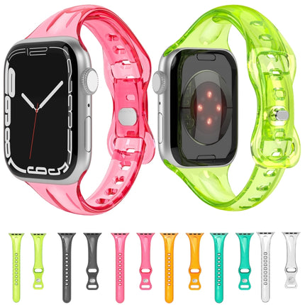 TPU 8-buckle Watch Band For Apple Watch Ultra 49mm&Watch Ultra 2 49mm / Series 9&8&7 45mm / SE 3&SE 2&6&SE&5&4 44mm / 3&2&1 42mm(Fluorescent Orange)-garmade.com