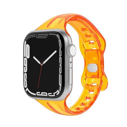 TPU 8-buckle Watch Band For Apple Watch Series 9&8&7 41mm / SE 3&SE 2&6&SE&5&4 40mm / 3&2&1 38mm(Fluorescent Orange)-garmade.com