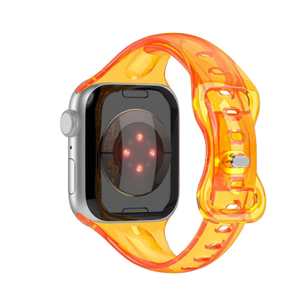 TPU 8-buckle Watch Band For Apple Watch Series 9&8&7 41mm / SE 3&SE 2&6&SE&5&4 40mm / 3&2&1 38mm(Fluorescent Orange)-garmade.com