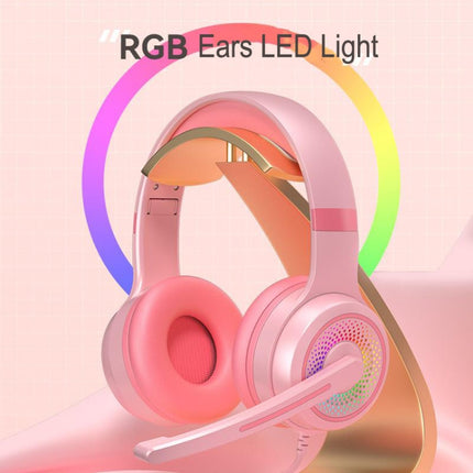 Y20 LED Bass Stereo PC Wired Gaming Headset with Microphone(White)-garmade.com