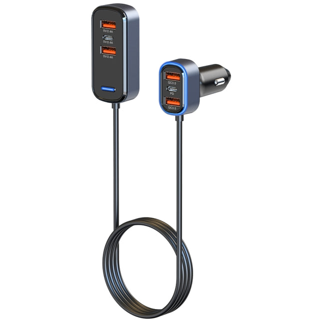 SC05 65.5W 6 in 1 PD / QC3.0 Fast Charge Extended Car Charger-garmade.com