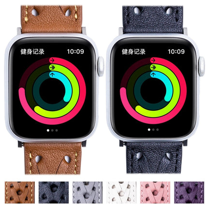 Genuine Leather Woven Watch Strap For Apple Watch Ultra 49mm&Watch Ultra 2 49mm / Series 9&8&7 45mm / SE 3&SE 2&6&SE&5&4 44mm / 3&2&1 42mm(Grey)-garmade.com