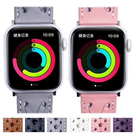 Genuine Leather Woven Watch Strap For Apple Watch Series 9&8&7 41mm / SE 3&SE 2&6&SE&5&4 40mm / 3&2&1 38mm(Pink)-garmade.com