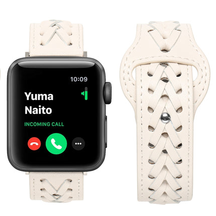 Woven Watch Strap For Apple Watch Ultra 49mm&Watch Ultra 2 49mm / Series 9&8&7 45mm / SE 3&SE 2&6&SE&5&4 44mm / 3&2&1 42mm(White)-garmade.com