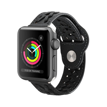 Woven Watch Strap For Apple Watch Ultra 49mm&Watch Ultra 2 49mm / Series 9&8&7 45mm / SE 3&SE 2&6&SE&5&4 44mm / 3&2&1 42mm(Black)-garmade.com