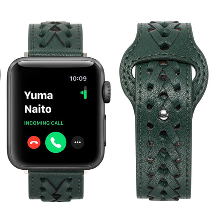 Woven Watch Strap For Apple Watch Ultra 49mm&Watch Ultra 2 49mm / Series 9&8&7 45mm / SE 3&SE 2&6&SE&5&4 44mm / 3&2&1 42mm(Green)-garmade.com