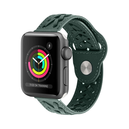 Woven Watch Strap For Apple Watch Series 9&8&7 41mm / SE 3&SE 2&6&SE&5&4 40mm / 3&2&1 38mm(Green)-garmade.com