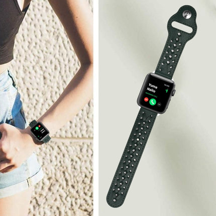 Woven Watch Strap For Apple Watch Series 9&8&7 41mm / SE 3&SE 2&6&SE&5&4 40mm / 3&2&1 38mm(Green)-garmade.com