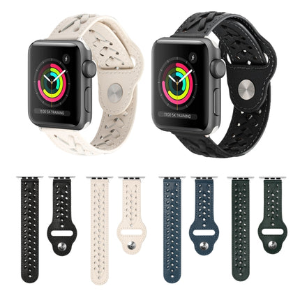 Woven Watch Strap For Apple Watch Series 9&8&7 41mm / SE 3&SE 2&6&SE&5&4 40mm / 3&2&1 38mm(Black)-garmade.com