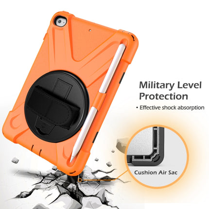 For iPad Mini 5 360 Degree Rotation Silicone Protective Cover with Holder & Hand Strap & Long Strap & Pencil Slot(Orange)-garmade.com