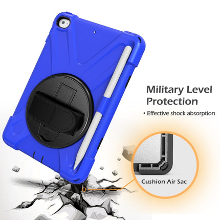 For iPad Mini 5 360 Degree Rotation Silicone Protective Cover with Holder & Hand Strap & Long Strap & Pencil Slot(Blue)-garmade.com