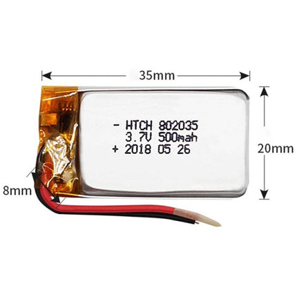 2pcs 802035 500mAh Li-Polymer Battery Replacement-garmade.com