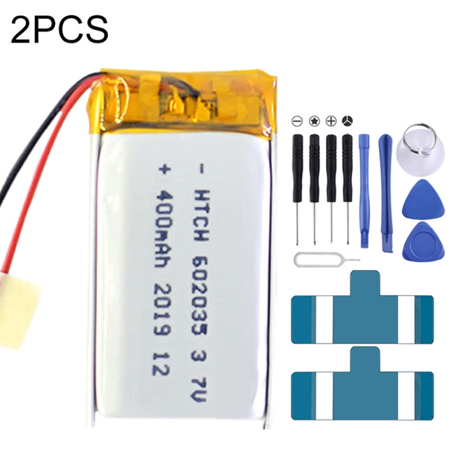 2pcs 602035 400mAh Li-Polymer Battery Replacement-garmade.com