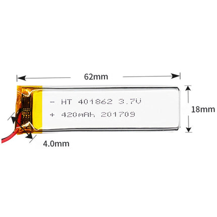 2pcs 401862 420mAh Li-Polymer Battery Replacement-garmade.com