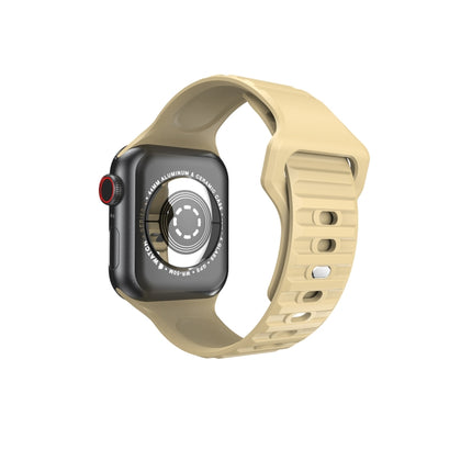 Wavy Silicone Watch Strap For Apple Watch Ultra 49mm&Watch Ultra 2 49mm / Series 9&8&7 45mm / SE 3&SE 2&6&SE&5&4 44mm / 3&2&1 42mm(Yellow)-garmade.com