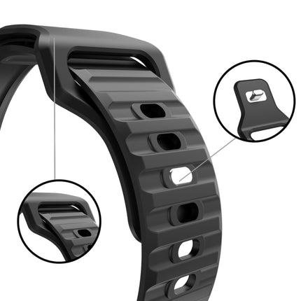 Wavy Silicone Watch Strap For Apple Watch Ultra 49mm&Watch Ultra 2 49mm / Series 9&8&7 45mm / SE 3&SE 2&6&SE&5&4 44mm / 3&2&1 42mm(Black)-garmade.com