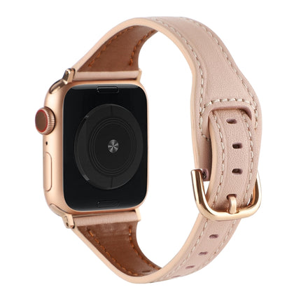 T-shaped Genuine Leather Starry Sky Watch Band For Apple Watch Ultra 49mm&Watch Ultra 2 49mm / Series 9&8&7 45mm / SE 3&SE 2&6&SE&5&4 44mm / 3&2&1 42mm(Pink)-garmade.com