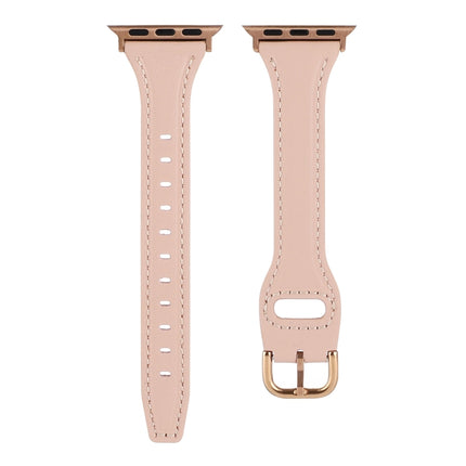 T-shaped Genuine Leather Starry Sky Watch Band For Apple Watch Ultra 49mm&Watch Ultra 2 49mm / Series 9&8&7 45mm / SE 3&SE 2&6&SE&5&4 44mm / 3&2&1 42mm(Pink)-garmade.com