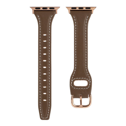 T-shaped Genuine Leather Starry Sky Watch Band For Apple Watch Ultra 49mm&Watch Ultra 2 49mm / Series 9&8&7 45mm / SE 3&SE 2&6&SE&5&4 44mm / 3&2&1 42mm(Grey)-garmade.com