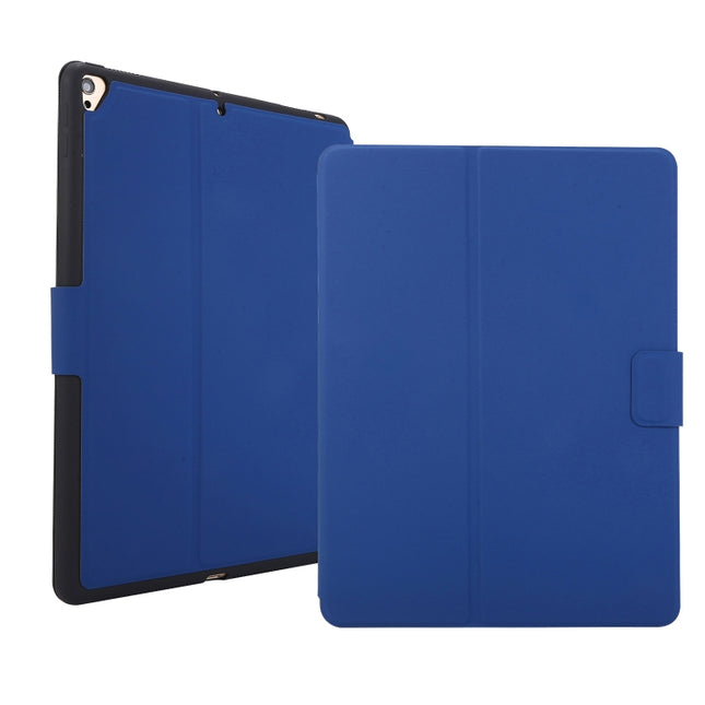 For iPad 9.7 (2018) / (2017) Electric Pressed Texture Horizontal Flip Leather Case with Holder & Pen Slot(Navy Blue)-garmade.com