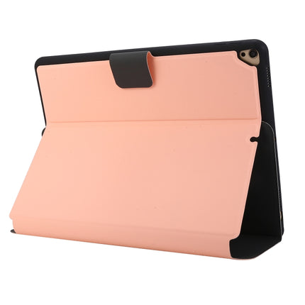 For iPad 9.7 (2018) / (2017) Electric Pressed Texture Horizontal Flip Leather Case with Holder & Pen Slot(Pink)-garmade.com