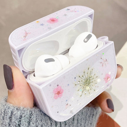 For AirPods Pro Gypsophila Flowers Pattern Wireless Earphone Protective Case(Pink)-garmade.com