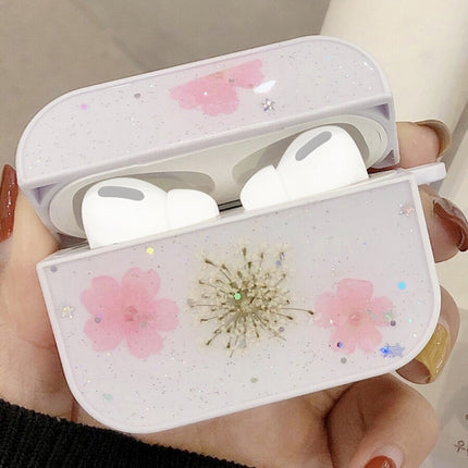 For AirPods Pro Beautiful Ladies Flowers Pattern Wireless Earphone Protective Case(Yellow)-garmade.com