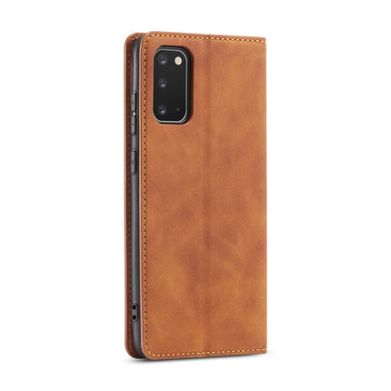 For Galaxy S20 Forwenw Dream Series Oil Edge Strong Magnetism Horizontal Flip Leather Case with Holder & Card Slots & Wallet & Photo Frame(Brown)-garmade.com