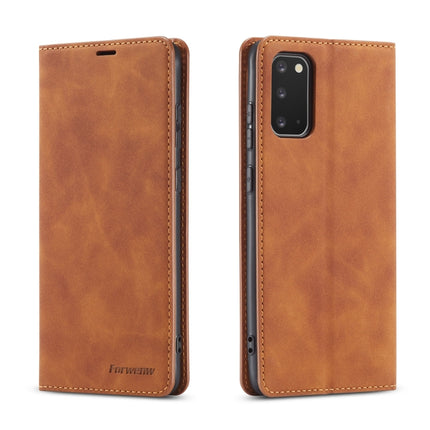 For Galaxy S20 Plus Forwenw Dream Series Oil Edge Strong Magnetism Horizontal Flip Leather Case with Holder & Card Slots & Wallet & Photo Frame(Brown)-garmade.com