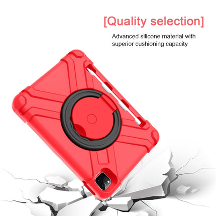For iPad Pro 11 (2020) PC + Silicone Shockproof Combination Tablet Case with 360 Degree Rotating Holder & Handle(Red+Black)-garmade.com