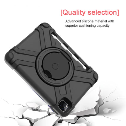 For iPad Pro 11 (2020) PC + Silicone Shockproof Combination Tablet Case with 360 Degree Rotating Holder & Handle(Black)-garmade.com