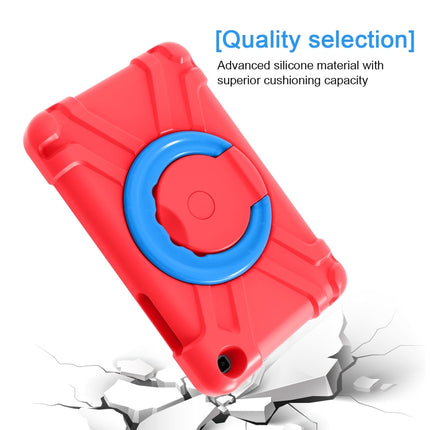 For Galaxy Tab A 8.0 (2019) T290 / T295 PC + Silicone Shockproof Combination Case with 360 Degree Rotating Holder & Handle(Red+Blue)-garmade.com