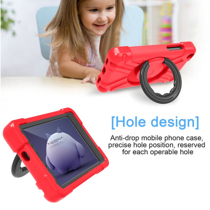 For Galaxy Tab A 8.0 (2019) T290 / T295 PC + Silicone Shockproof Combination Case with 360 Degree Rotating Holder & Handle(Red+Black)-garmade.com